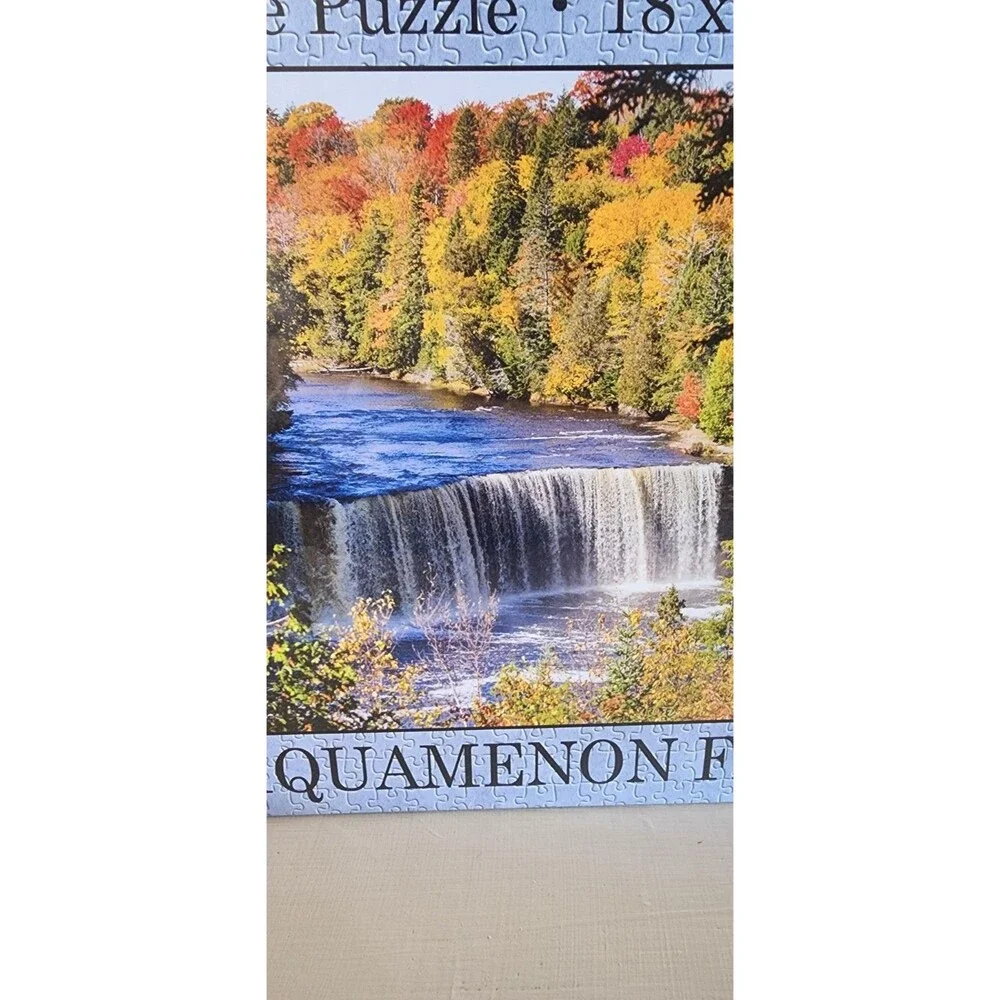 Tahquamenon Falls 550 Piece Jigsaw Puzzle 18x24 UP Michigan Autumn Landscape New